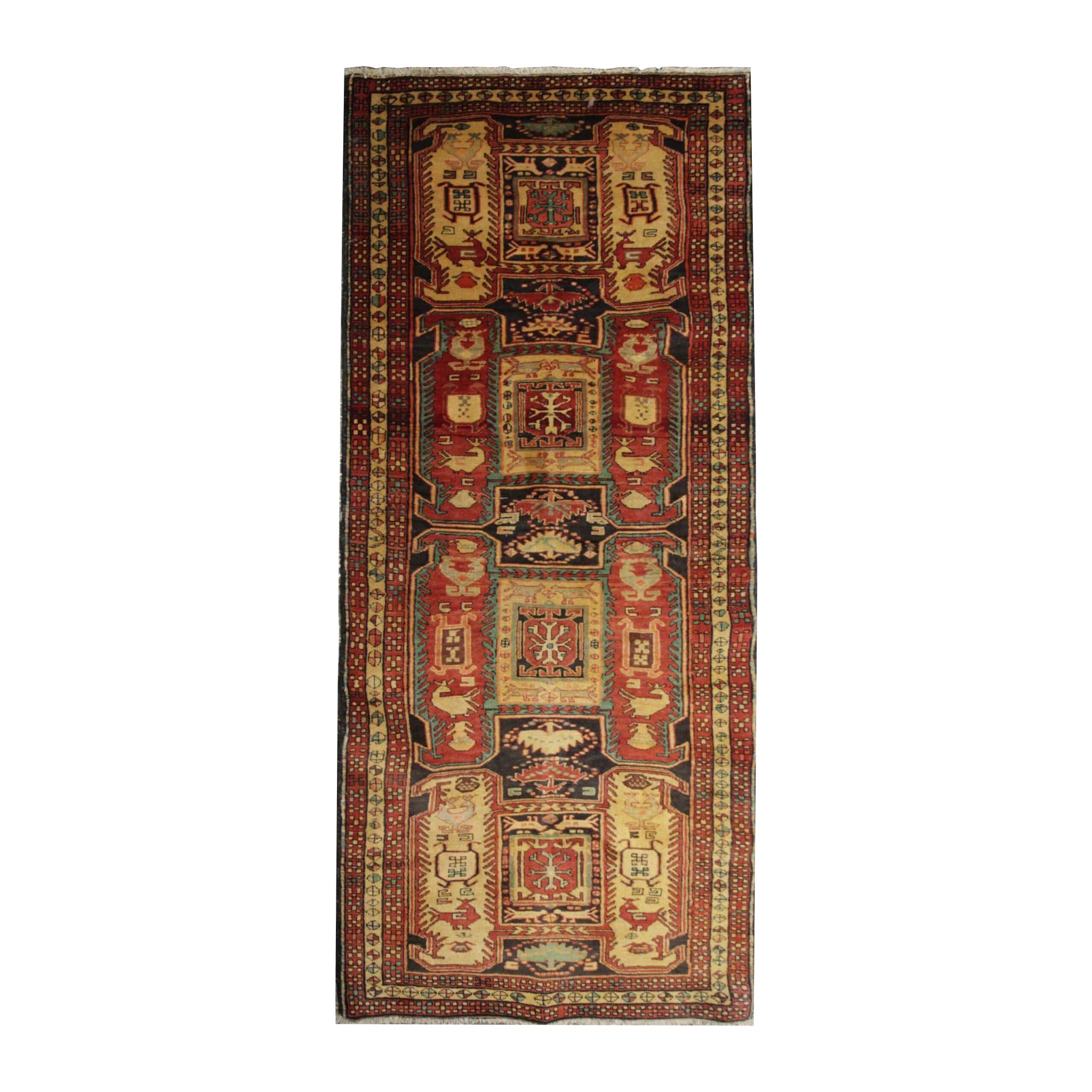 Vintage Handmade Carpet Runner Rugs Geometric Stair Runner Oriental Rug For Sale