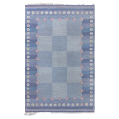 Mid-20th Century Swedish Flat Woven Rug by Agda Osterberg