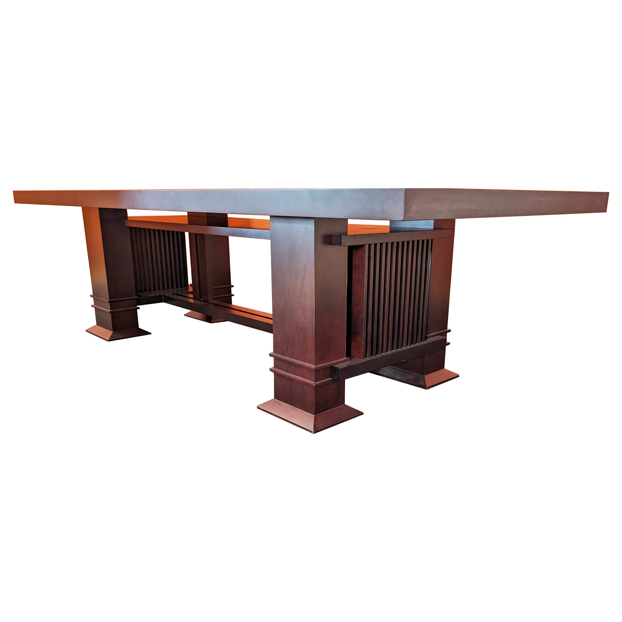 Frank Lloyd Wright Cherry Wood Dining Table, Allen 605 by Cassina, 1986 For Sale