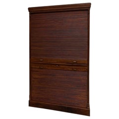 Used French Art Deco period curtained filing cabinet in solid oak, 1930s