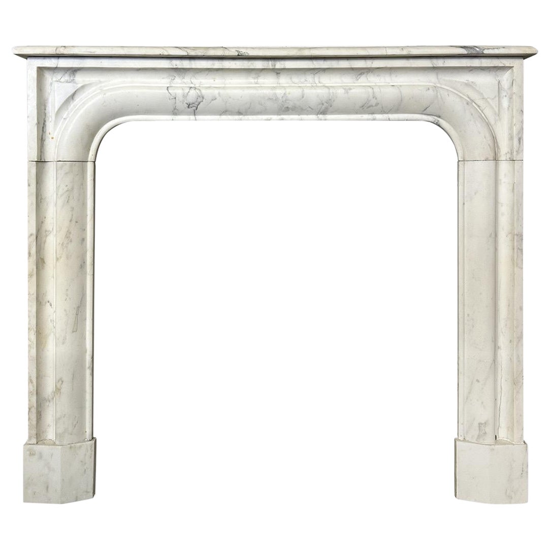 An Antique French Louis XIV Arabescato Marble Fireplace Mantel  For Sale