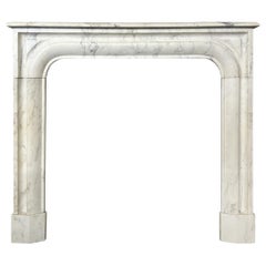 An Antique French Louis XIV Arabescato Marble Fireplace Mantel 