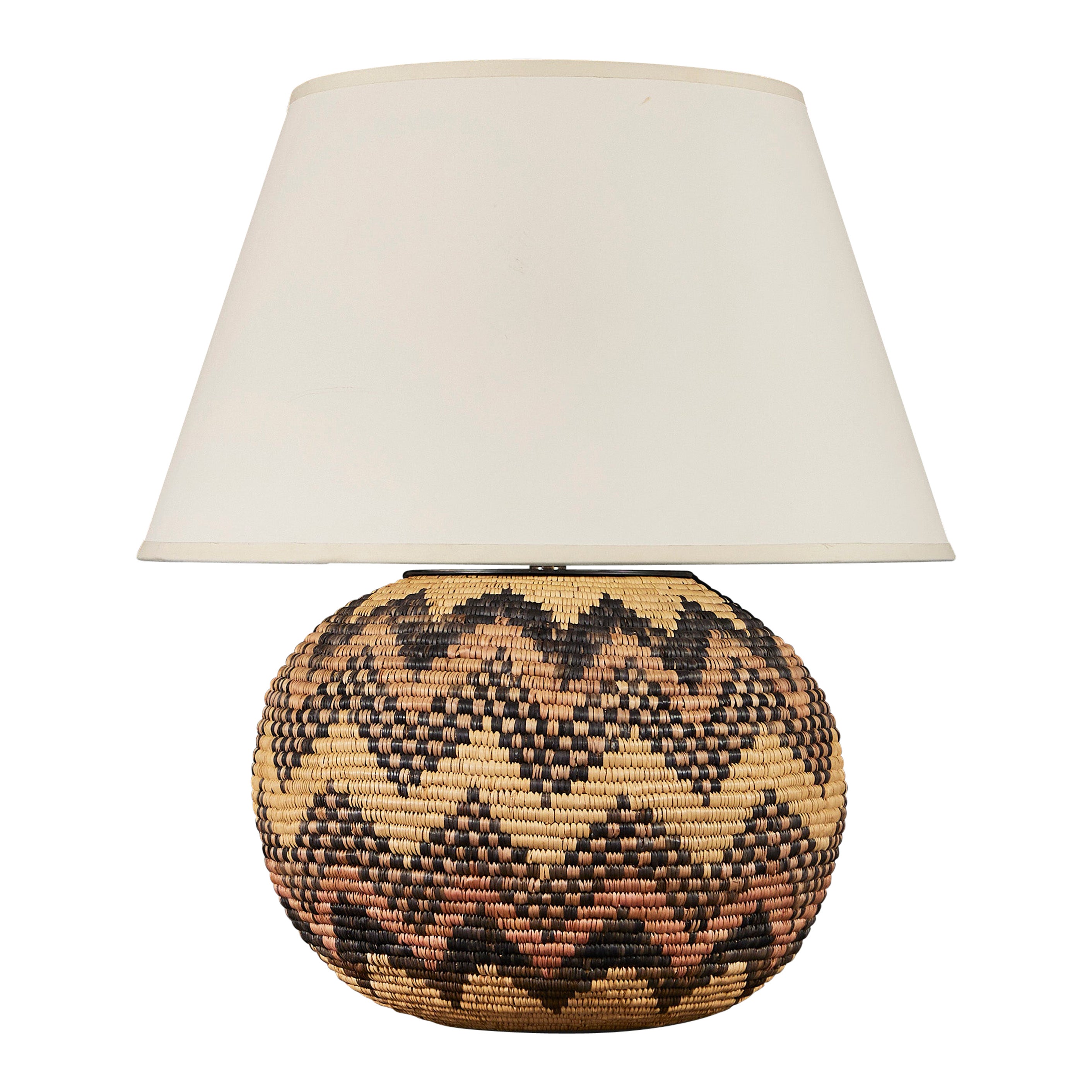 A Zigzag Basket Weave Lamp For Sale