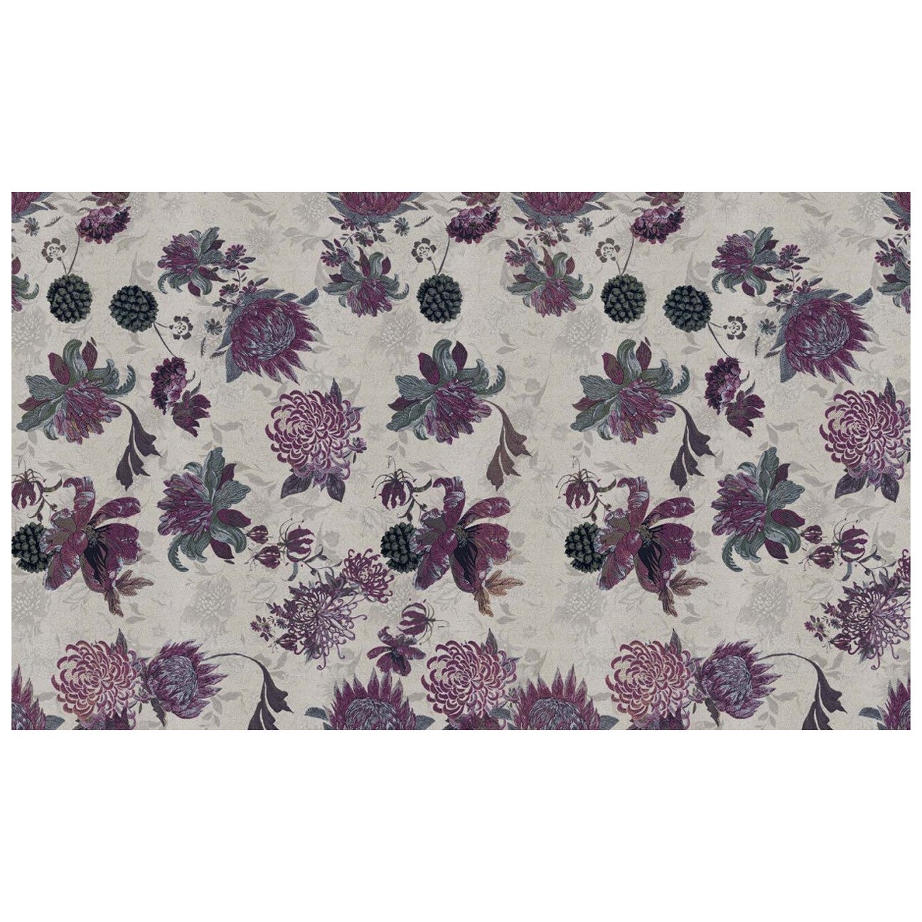 Floral Dream White Wall Paper in Fabric also suitable for wet area  For Sale