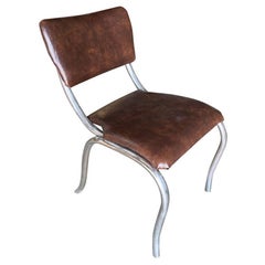 Retro Chrome Mid Century Soda Shop Style Side Chair