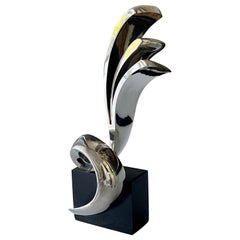 Vintage Peter Chinni Stainless Steel Abstract Sculpture 1969