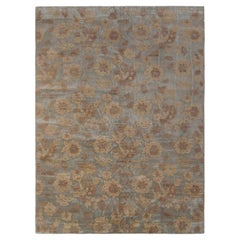 Handgefertigter Contemporary-Teppich von Rug & Kilim in Beige Brown mit Blumenmuster