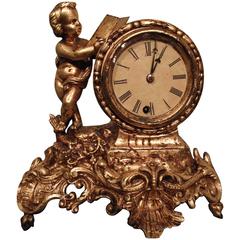 Antique Gold Cupid Clock