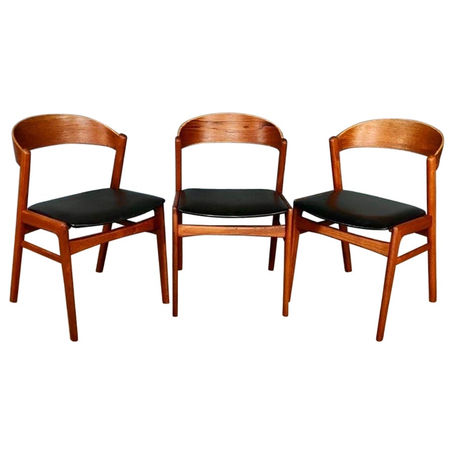 3 chaises de salle à manger Dux Of Sweden Ribbon Mid Century Vintage Retro MCM en vente