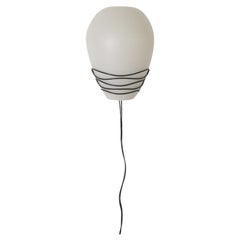 Philips Wall Sconce with Black Wire Mount and Milk Glass Shade, 1950's
