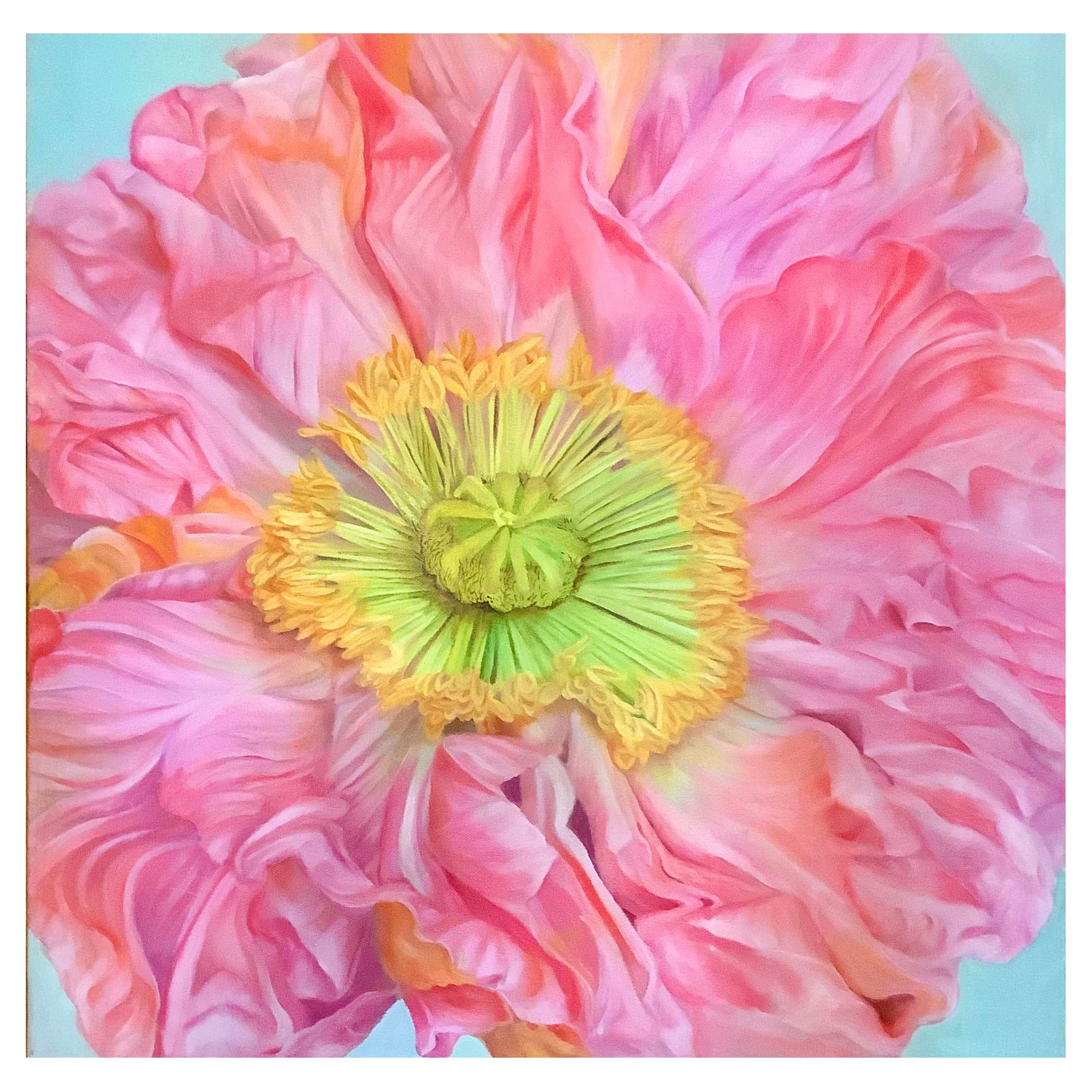 Framed Oil on Canvas "Paulette" - Poppy Flower by Shelly Gurton