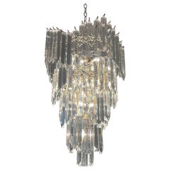 Retro 70's Lucite Cascading Waterfall Chandelier