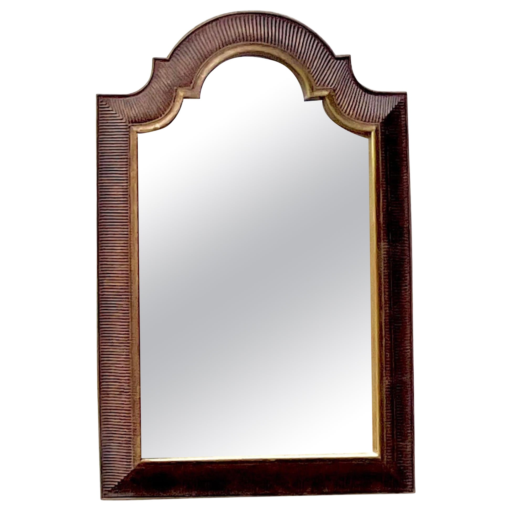 Vintage Regency Gilt Tipped Arched Mirror For Sale