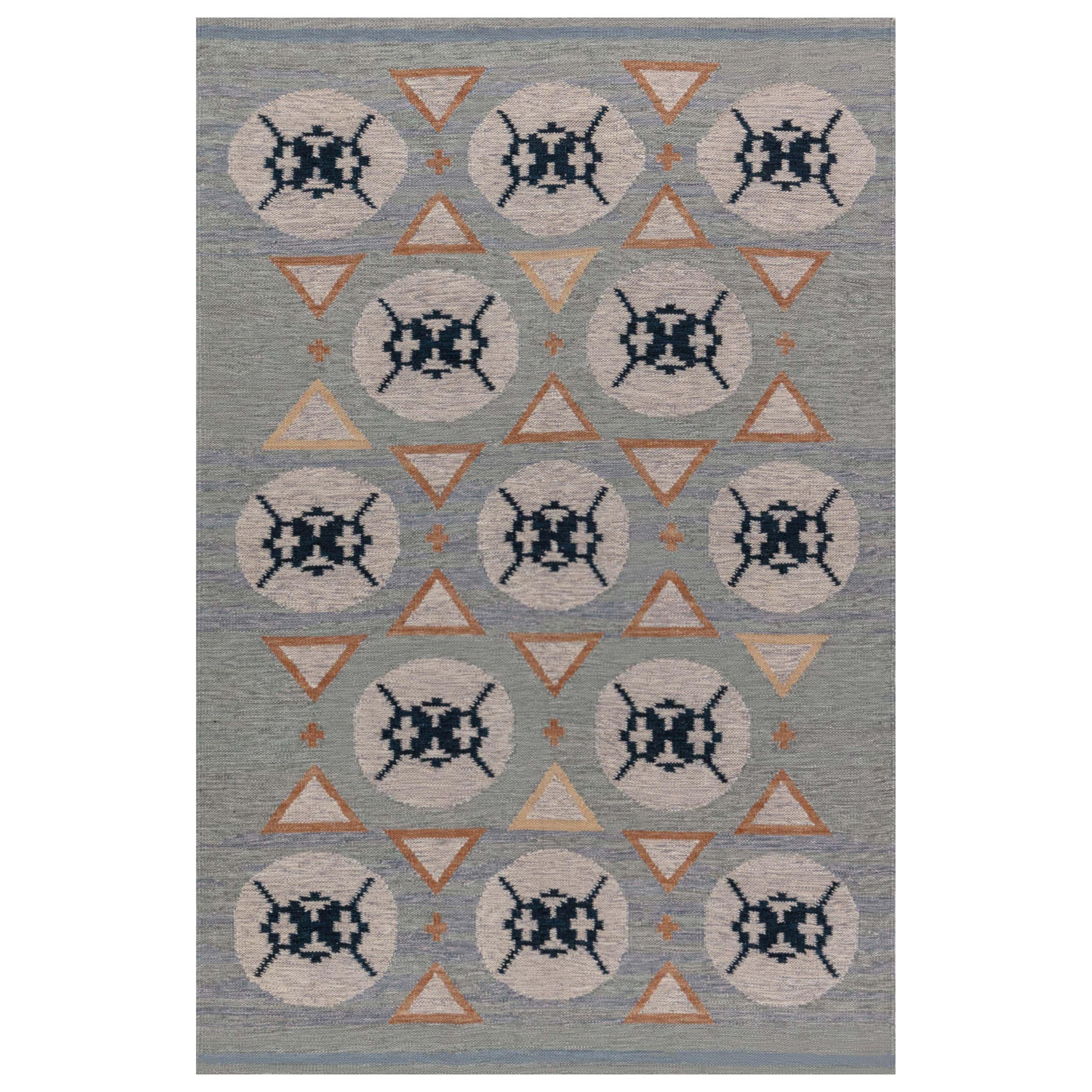 Moderner Flachgewebe-Teppich von Doris Leslie Blau im Angebot