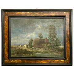 Antique English Oil on Canvas Landscape Painting, circa 1900.