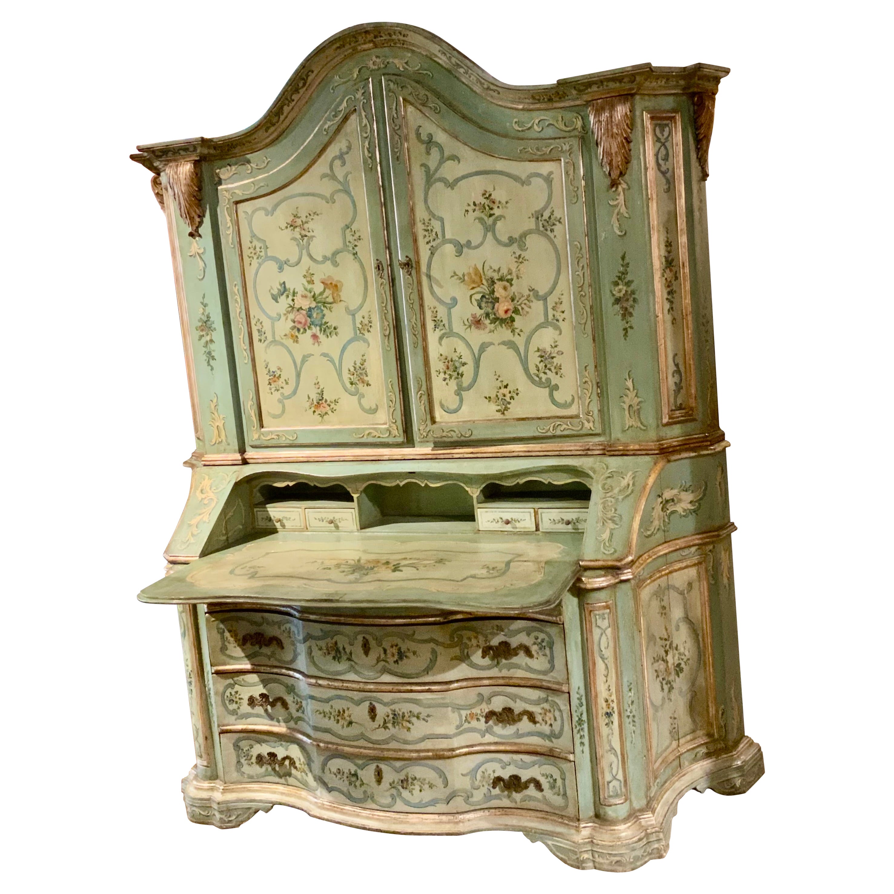 Venetian painted cabinet/secretary 19 th century  For Sale