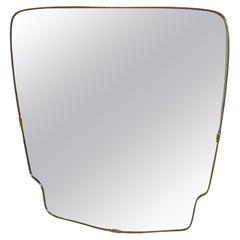 Vintage Italian Oversize Brass Wall Mirror 1970s