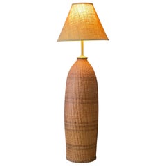 Vintage Large Wicker Floor Lamp