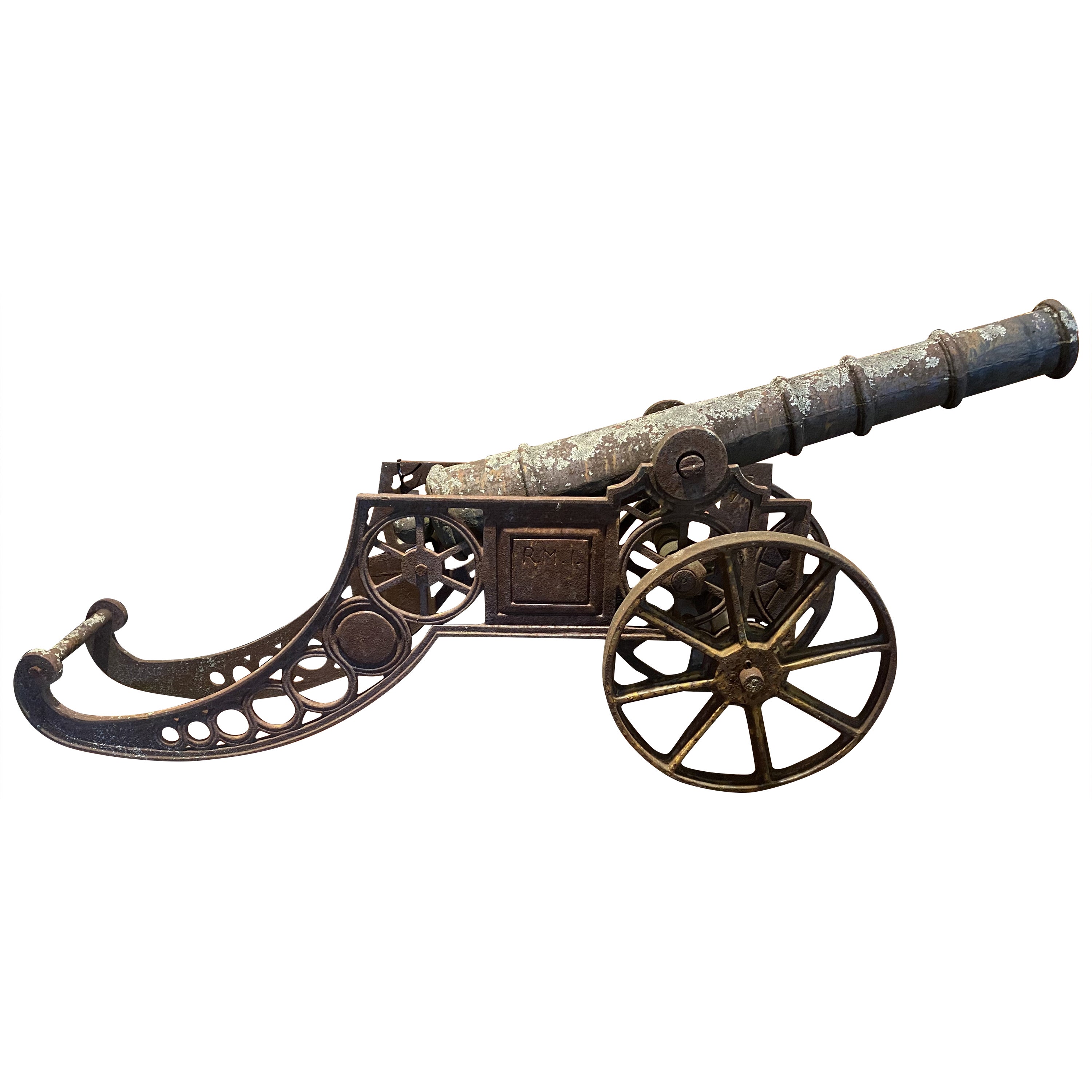 19th Century English Iron Cannon with Great Patina