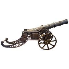 Used 19th Century English Iron Cannon with Great Patina