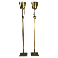 Vintage A Pair of Brass Torcheres Ca' 1950's