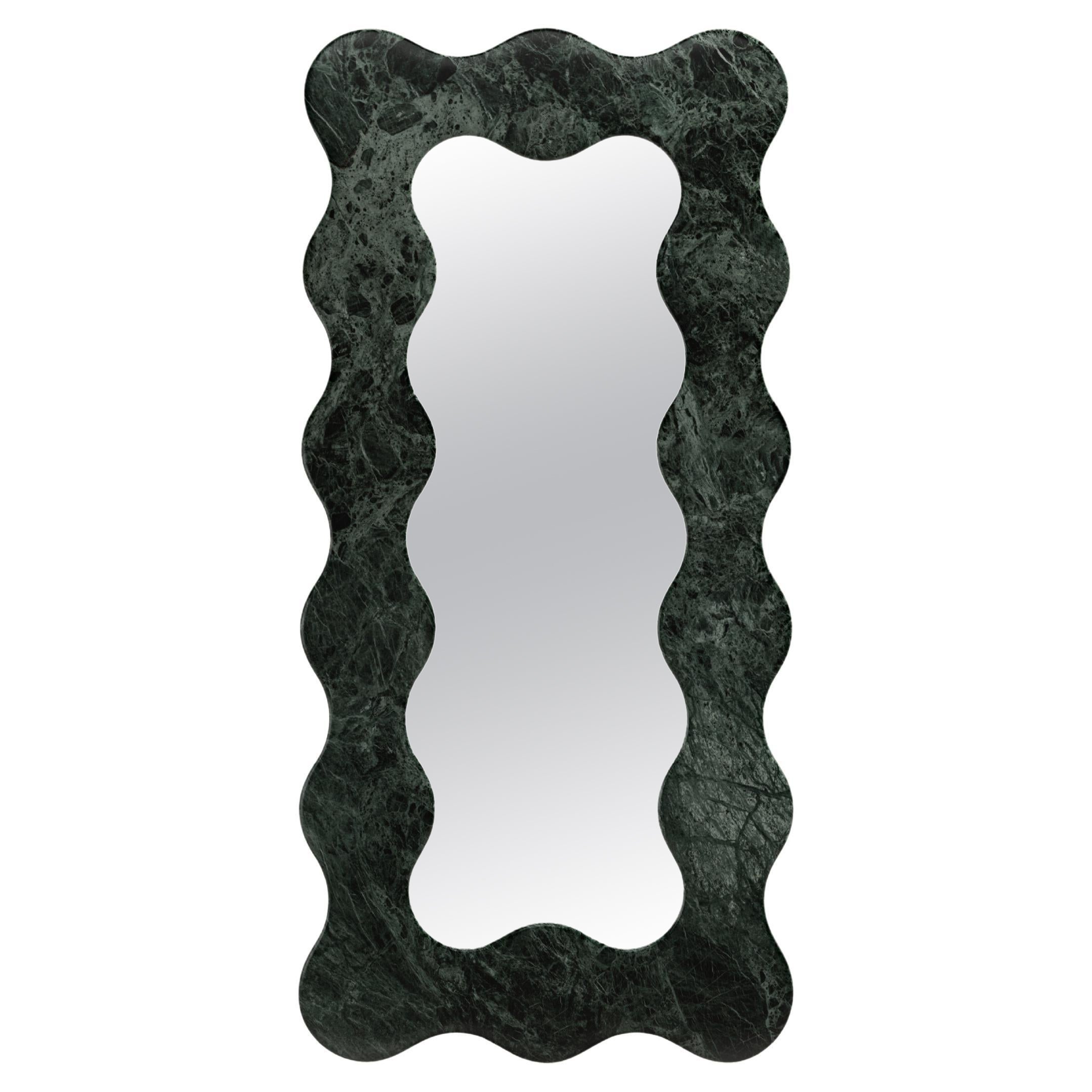 FORM(LA) Palla Floor Mirror 87"H x 42"W x 1,5"D Marbre Verde Guatemala en vente