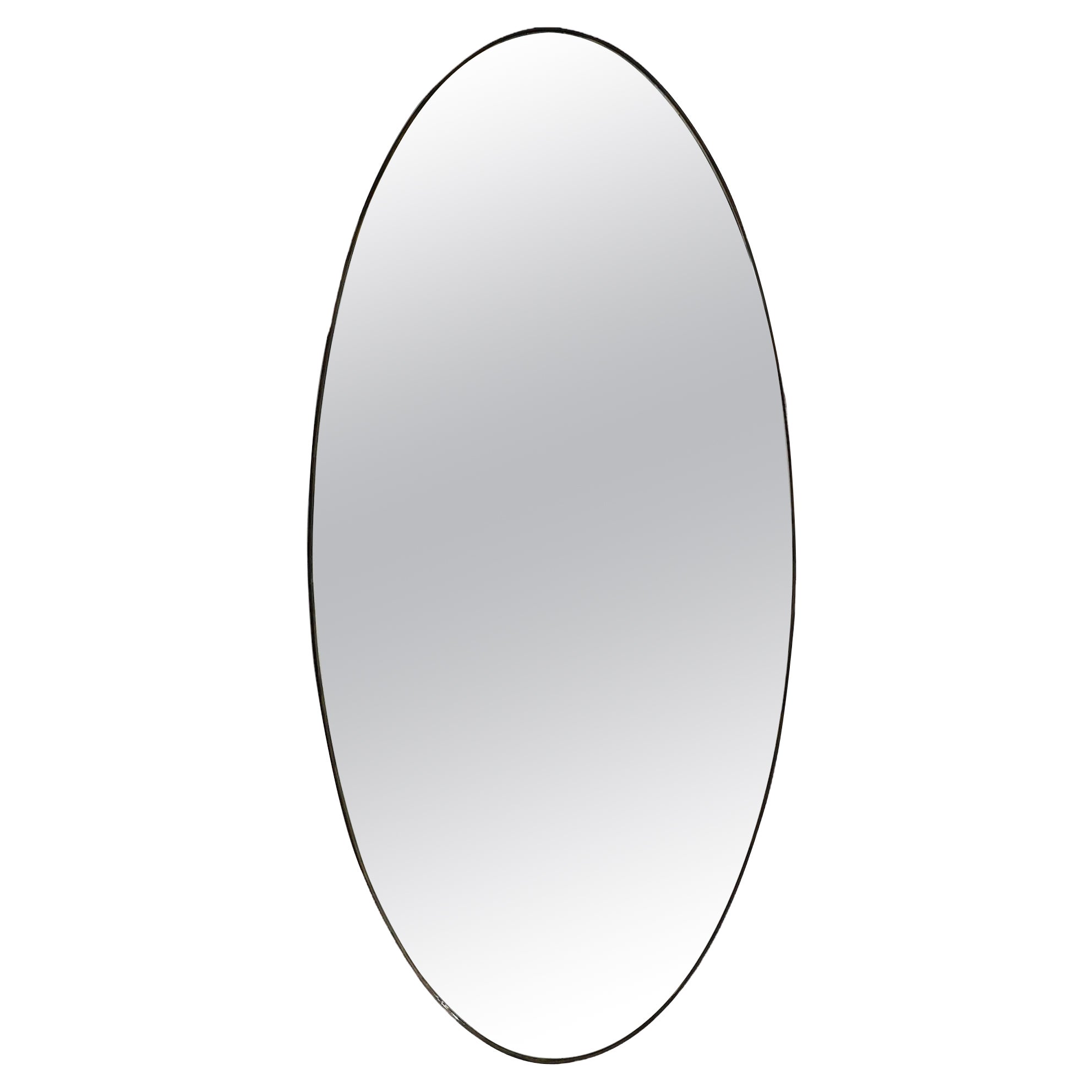 Vintage Italian Oval Wall Mirror 1960s For Sale