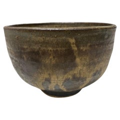 Tazón de Té Chawan Esmaltado Tashiko Tazaezu Firmado Japanese Hawaiian Studio Pottery