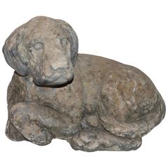 Handmade Concrete Sculpture of a Dog