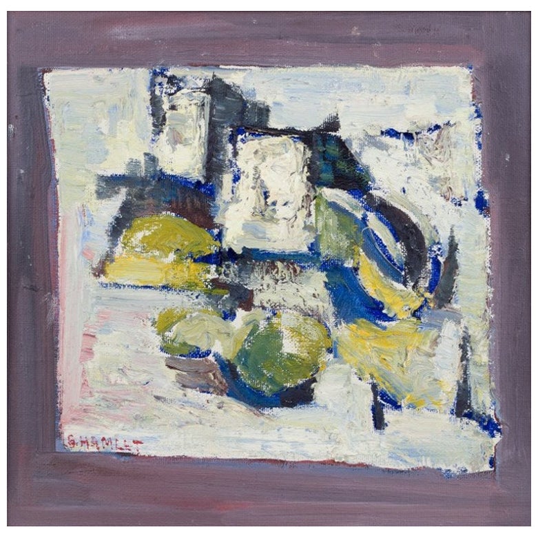 S. Hamlet, Swedish artist. Oil on board. Abstract composition, 1971 For Sale