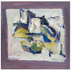 S. Hamlet, Swedish artist. Oil on board. Abstract composition, 1971