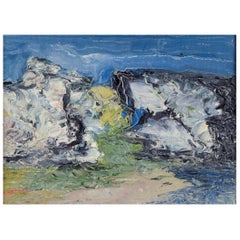 S. Hamlet, Swedish artist. Oil on painter's board.  Abstract composition.
