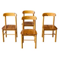 Vintage Rainer Daumiller Pine Dining Chairs, Set of 4