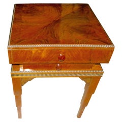 Art Deco Stepped Table with Storage and Drawers