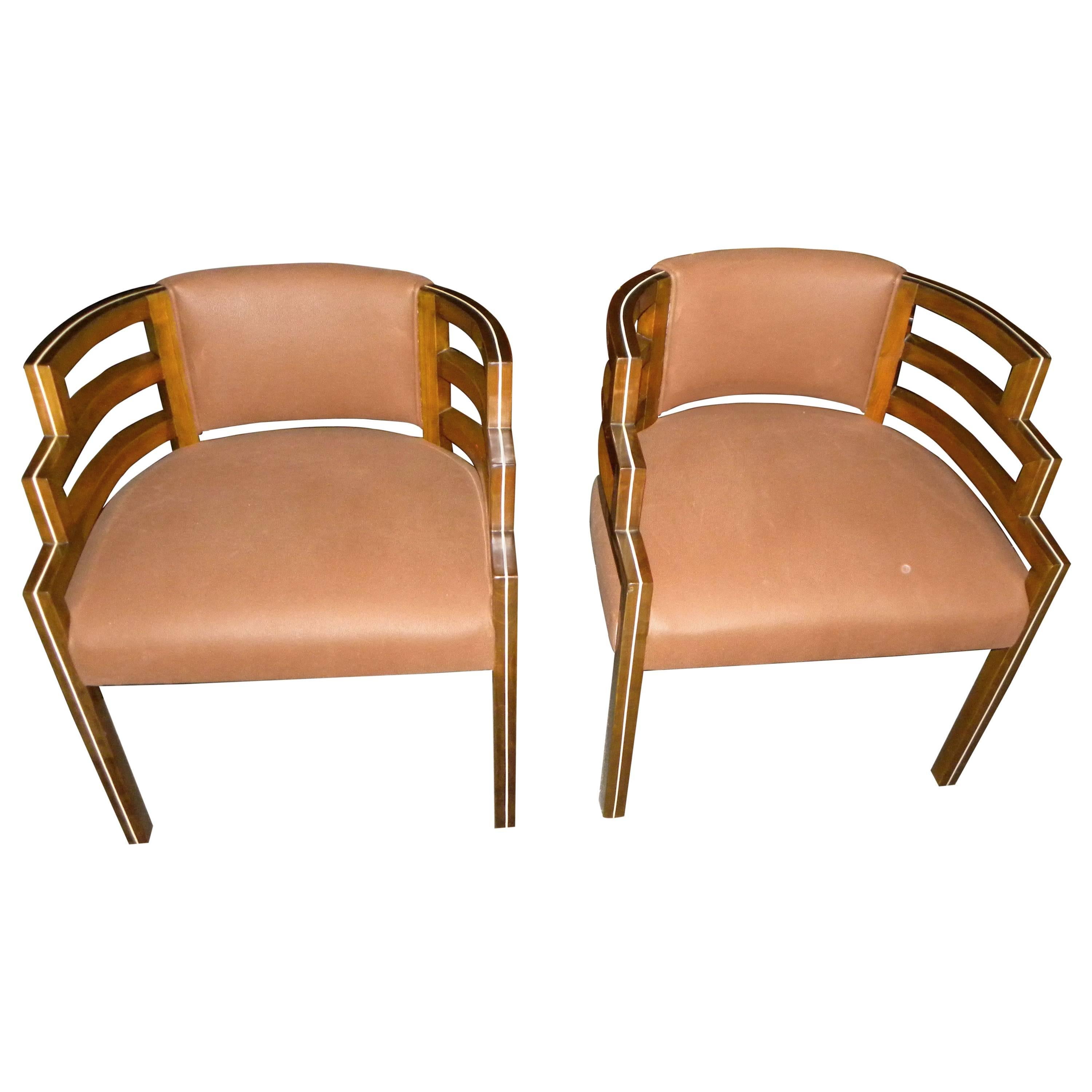Pair of Kem Weber Style Art Deco Side Chair