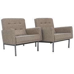 Pair of Florence Knoll Parallel Bar Lounge Chairs 3