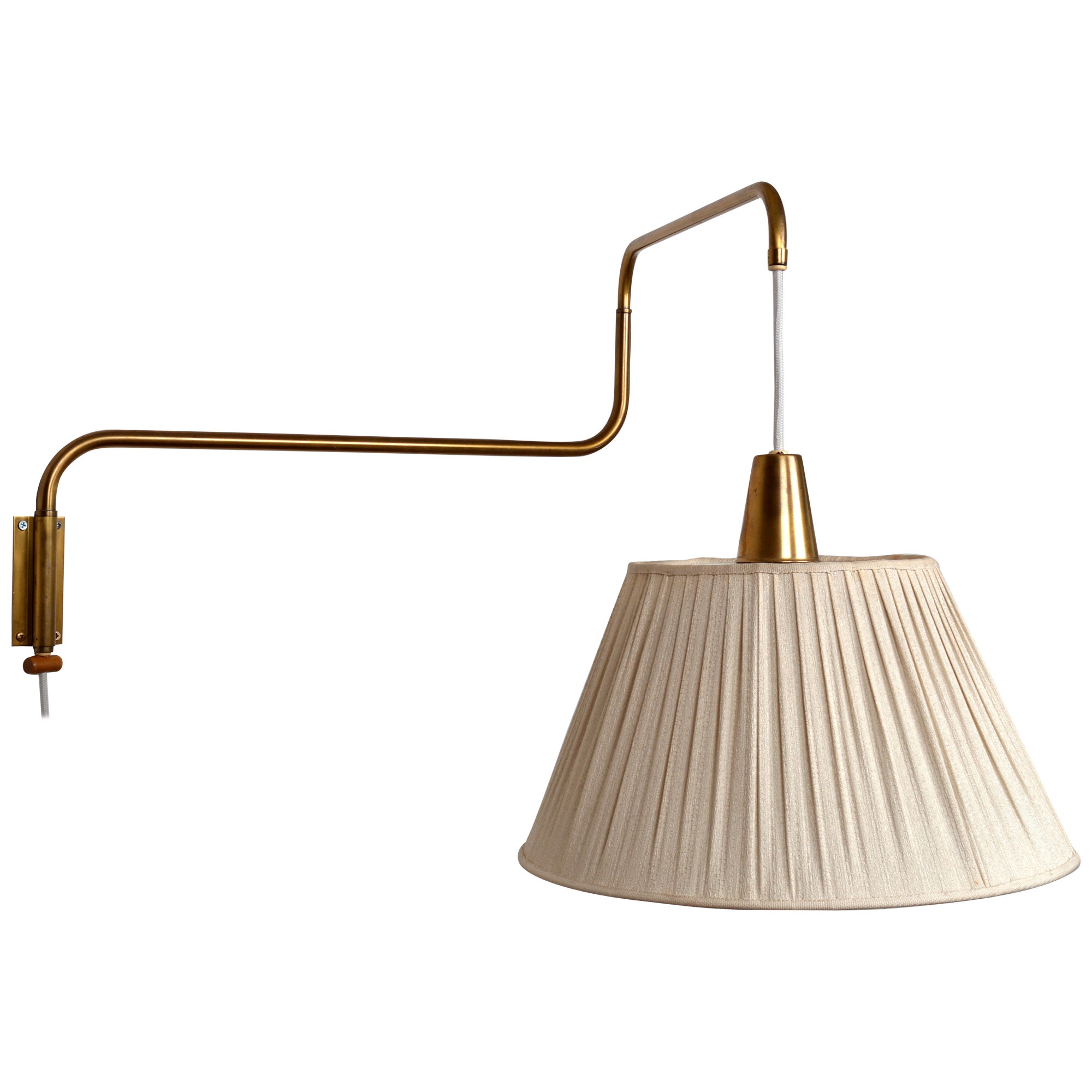 Adjustable Brass Wall Pendant by Hans Bergström for ASEA Belysning, Swedish Mode For Sale