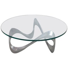 Aluminum and Glass Snake Coffee Table by Knut Hesterberg for Ronald Schmitt