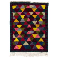 4.2x5.5 Ft Vibrant Handmade Tulu Rug. Soft Cozy Wollflor. Vintage-Wandbehang