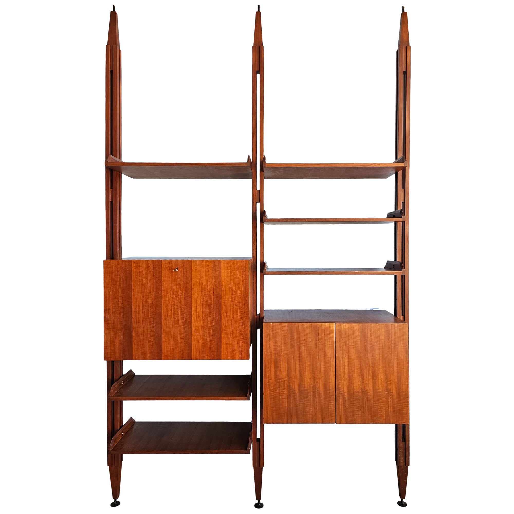 Italian Midcentury Franco Albini's 'LB7' Style Ceiling-Mounted Bookcase,  1960 For Sale