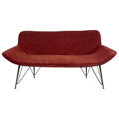1950s sofa with teddy bear upholstery still original
