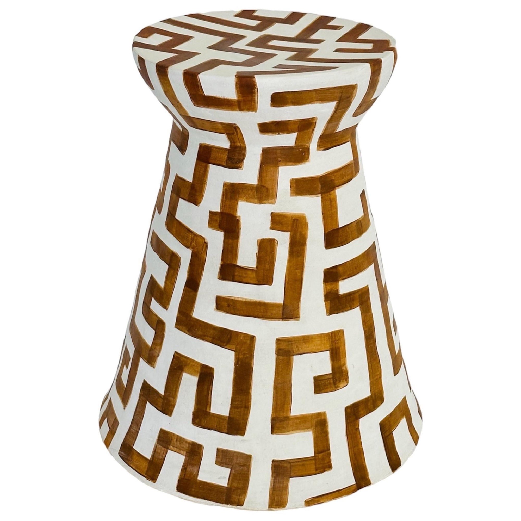 Ceramic cocktail table in classic geometric pattern  For Sale