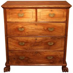 Very Fine Mid-19th Century Campaign Chest with Claw Feet and Horn Inlay