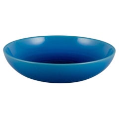Vintage Carl Harry Stålhane for Rörstrand. Ceramic bowl in turquoise glaze.