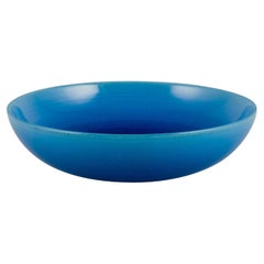 Vintage Carl Harry Stålhane for Rörstrand. Ceramic bowl in turquoise glaze. Mid-20th C.