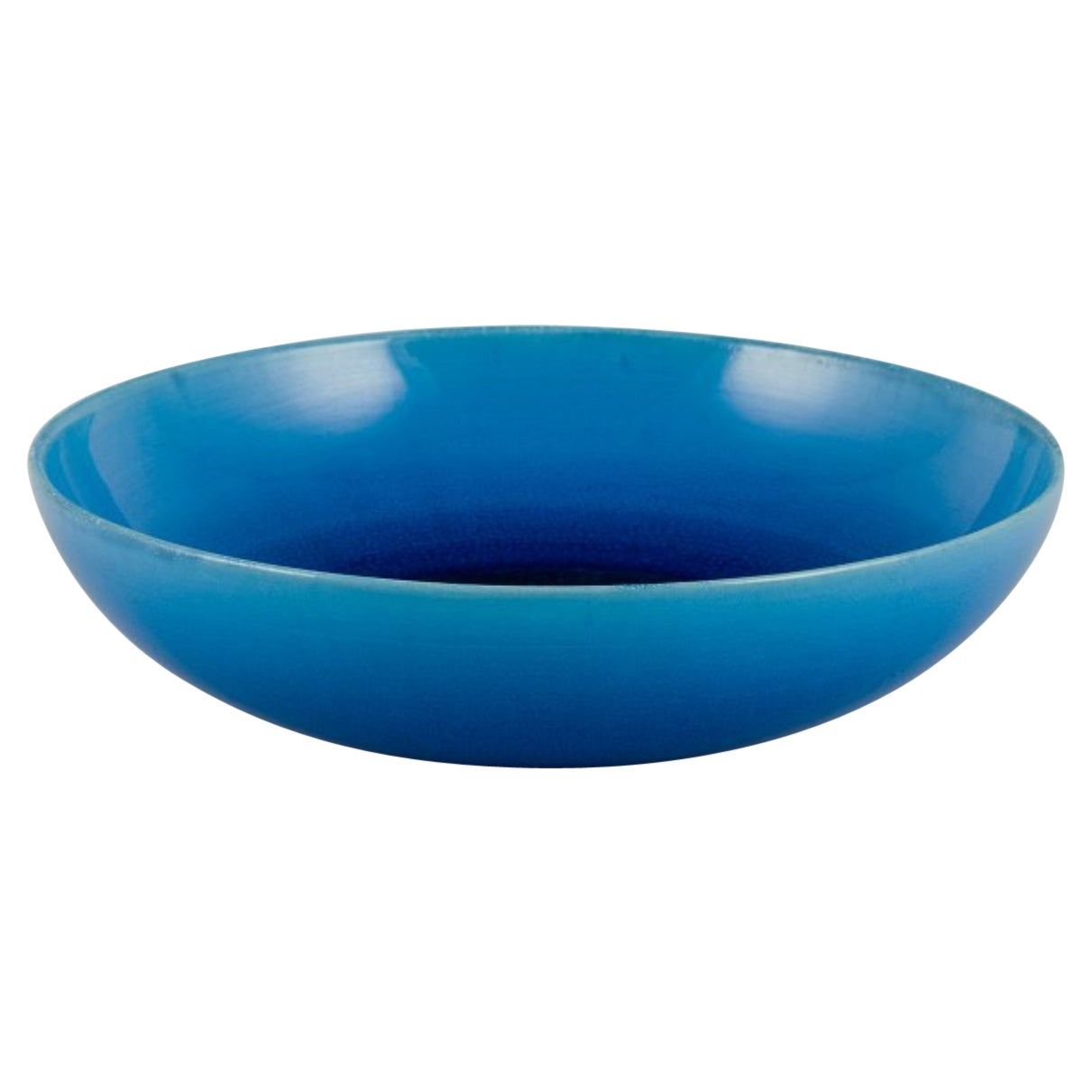 Carl Harry Stålhane, Rörstrand. Ceramic bowl in turquoise glaze. Mid-20th C. For Sale