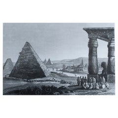 Impression ancienne originale des pyramides d'Égypte C.1820
