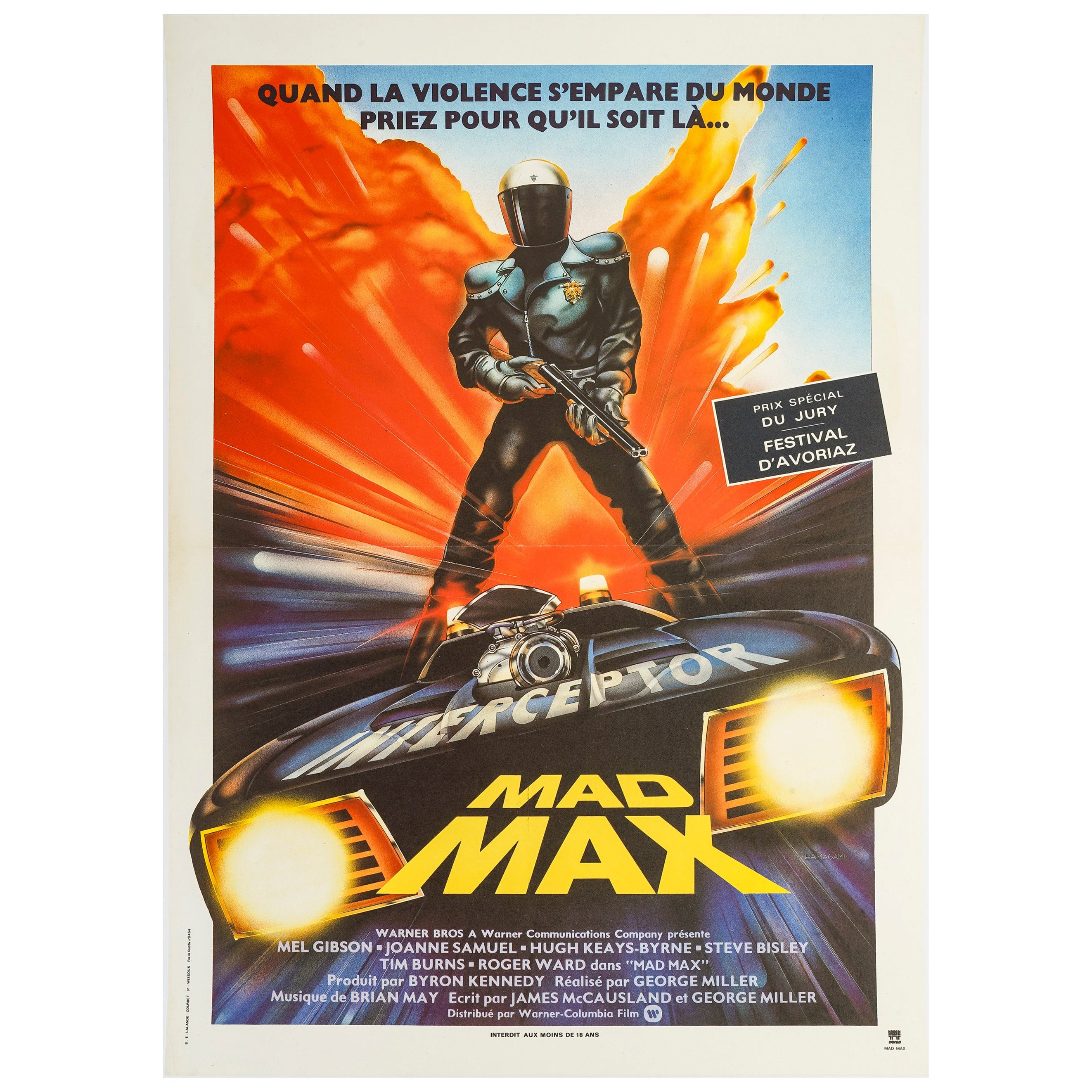 Hamagami, Original Movie Poster, Mad Max, Science fiction, Mel Gibson, 1979 For Sale