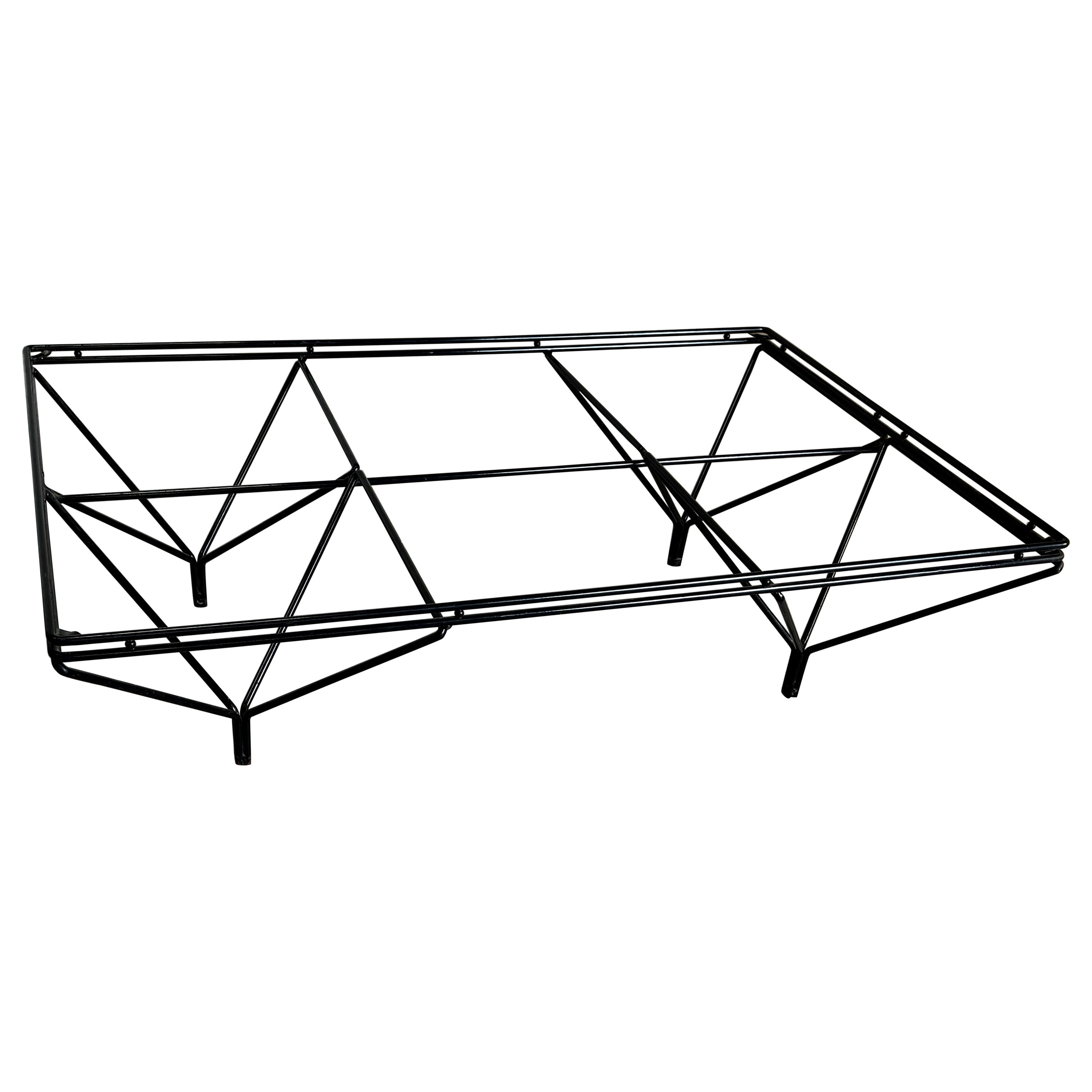 Paolo Piva Alanda Style Coffee Table, Black Iron, Italy 1980s For Sale