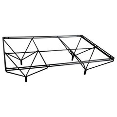 Vintage Paolo Piva Alanda Style Coffee Table, Black Iron, Italy 1980s